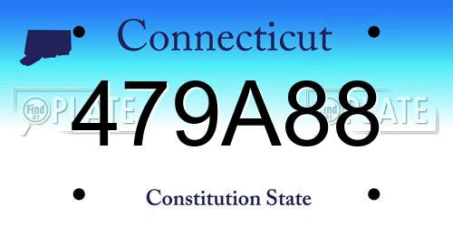 479A88 Connecticut License Plate