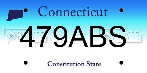 479ABS Connecticut License Plate
