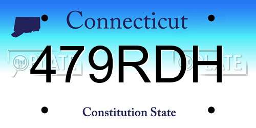 479RDH Connecticut License Plate