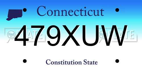 479XUW Connecticut License Plate