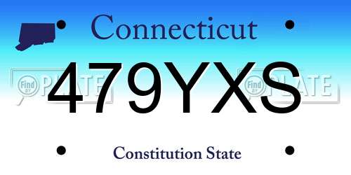 479YXS Connecticut License Plate