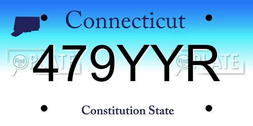479YYR Connecticut License Plate