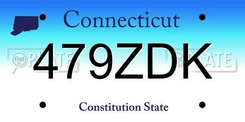 479ZDK Connecticut License Plate