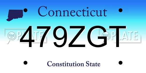 479ZGT Connecticut License Plate