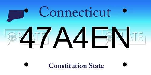47A4EN Connecticut License Plate