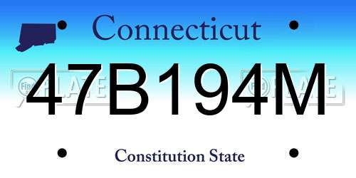 47B194M Connecticut License Plate