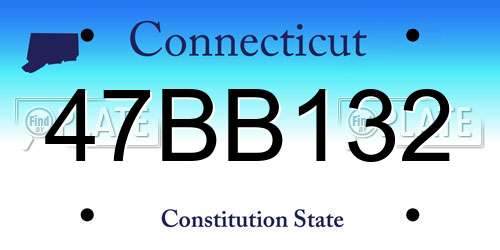 47BB132 Connecticut License Plate