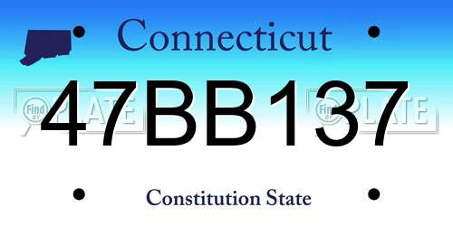47BB137 Connecticut License Plate
