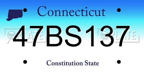 47BS137 Connecticut License Plate