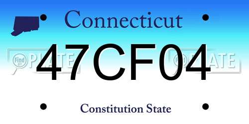 47CF04 Connecticut License Plate