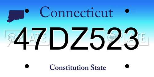 47DZ523 Connecticut License Plate