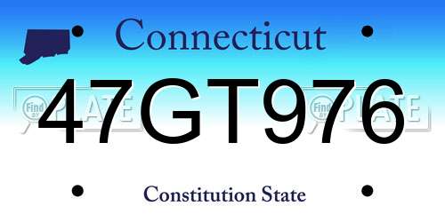 47GT976 Connecticut License Plate