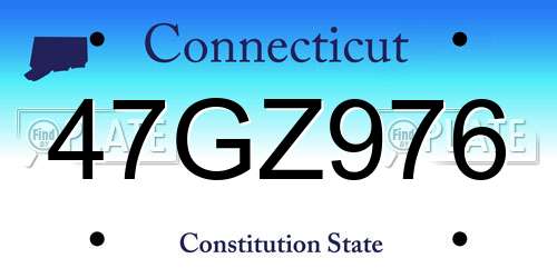 47GZ976 Connecticut License Plate