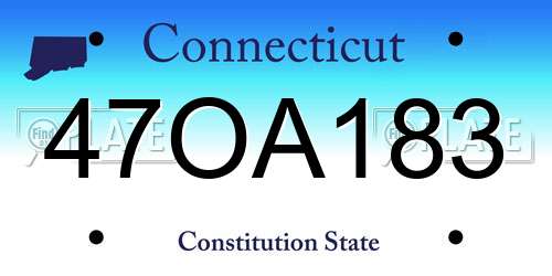 47OA183 Connecticut License Plate