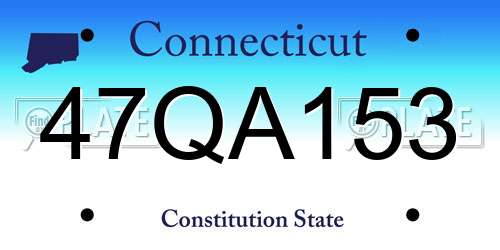 47QA153 Connecticut License Plate