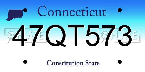 47QT573 Connecticut License Plate