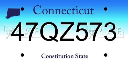 47QZ573 Connecticut License Plate