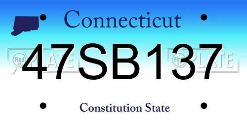 47SB137 Connecticut License Plate