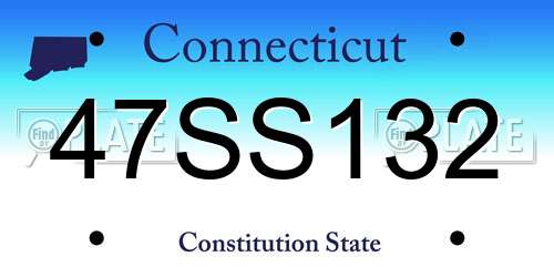 47SS132 Connecticut License Plate