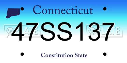 47SS137 Connecticut License Plate