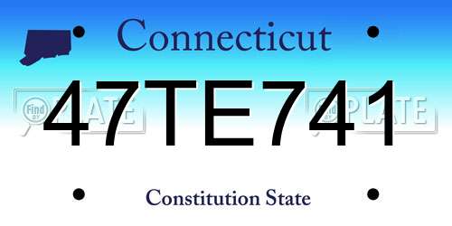 47TE741 Connecticut License Plate
