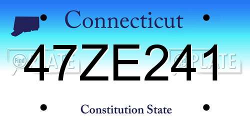 47ZE241 Connecticut License Plate