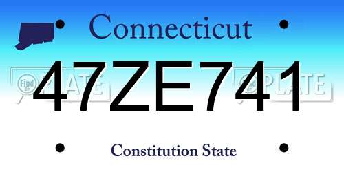 47ZE741 Connecticut License Plate