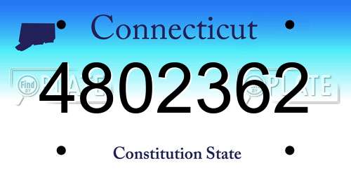 4802362 Connecticut License Plate