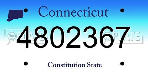 4802367 Connecticut License Plate