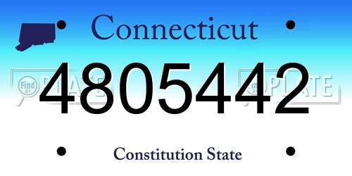 4805442 Connecticut License Plate