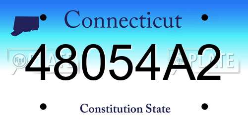 48054A2 Connecticut License Plate