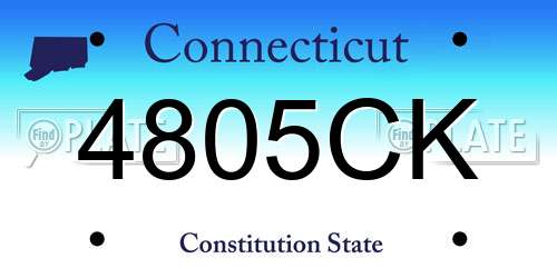 4805CK Connecticut License Plate
