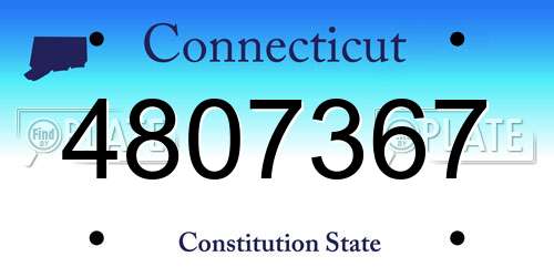 4807367 Connecticut License Plate