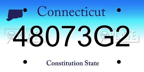 48073G2 Connecticut License Plate