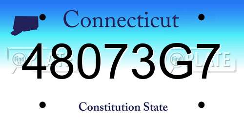 48073G7 Connecticut License Plate