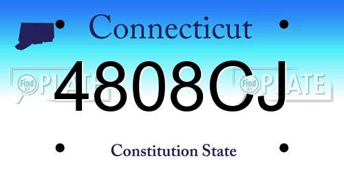 4808CJ Connecticut License Plate