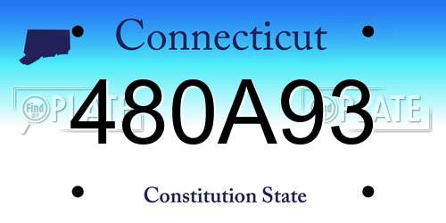 480A93 Connecticut License Plate