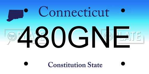 480GNE Connecticut License Plate