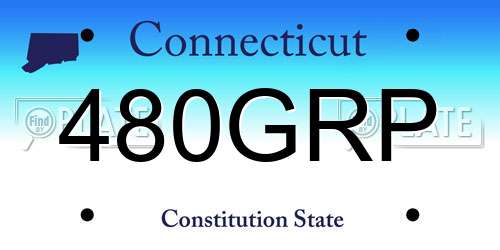 480GRP Connecticut License Plate