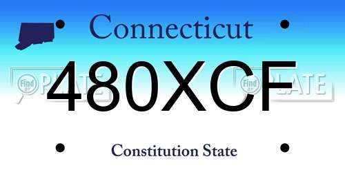 480XCF Connecticut License Plate