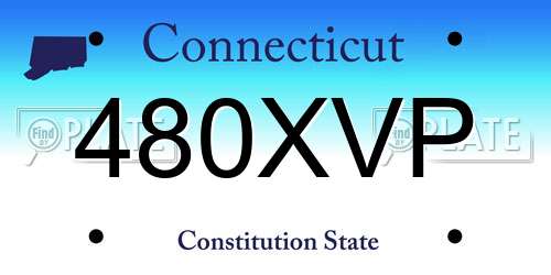 480XVP Connecticut License Plate