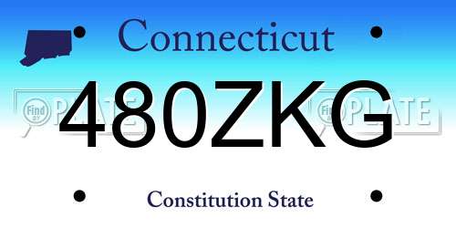 480ZKG Connecticut License Plate