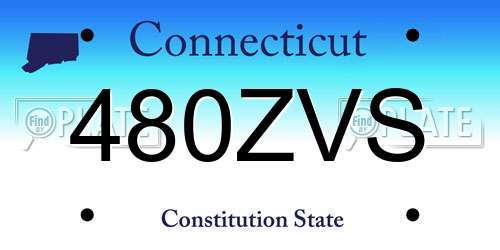 480ZVS Connecticut License Plate