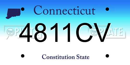 4811CV Connecticut License Plate