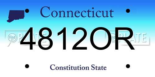 4812OR Connecticut License Plate