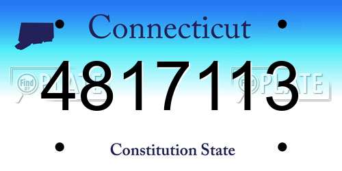 4817113 Connecticut License Plate