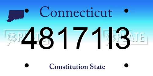 48171I3 Connecticut License Plate