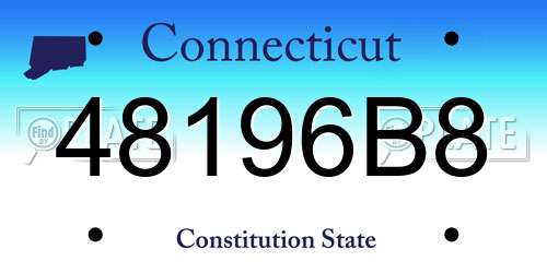 48196B8 Connecticut License Plate