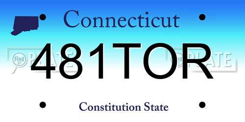 481TOR Connecticut License Plate