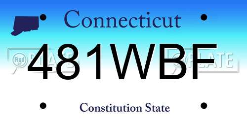 481WBF Connecticut License Plate